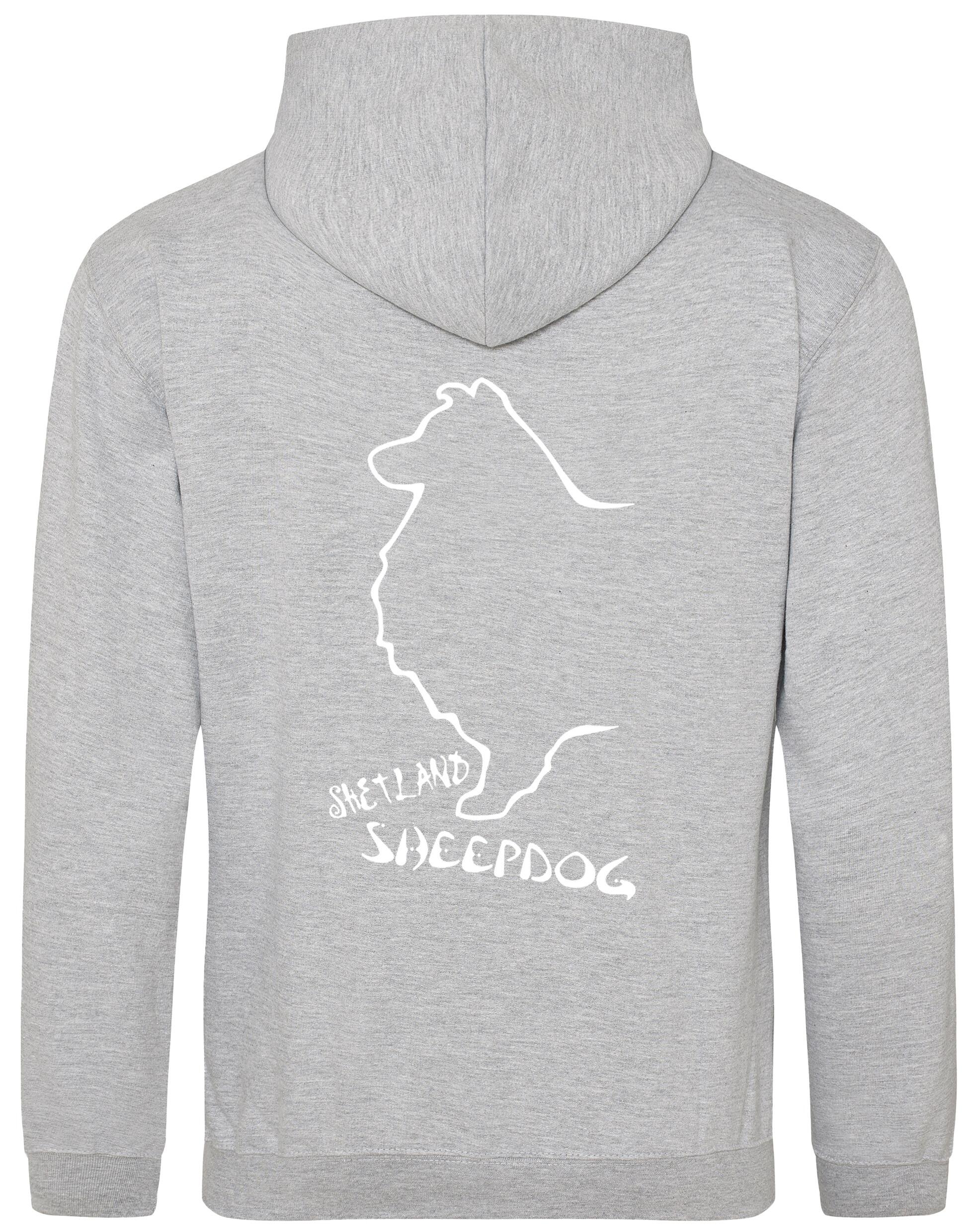 Pullover Hoodie featuring exclusive Shetland Sheepdog graphic design.