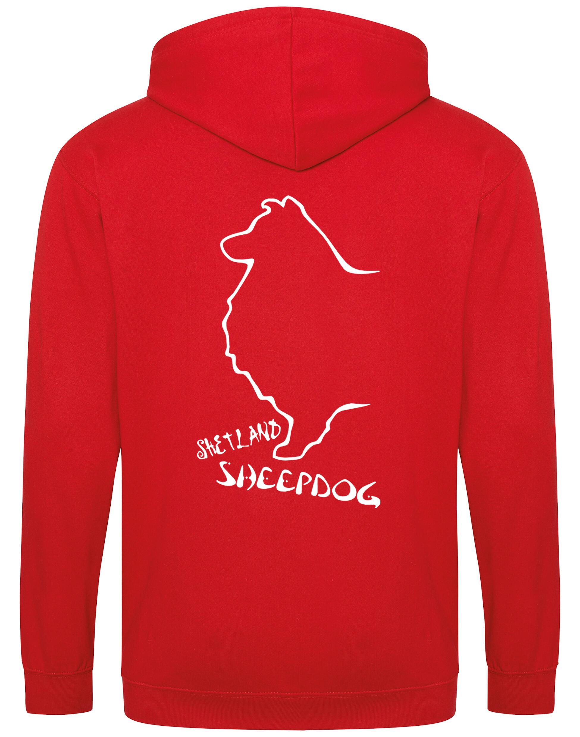 Shetland Sheepdog Zipped Hoodie featuring exclusive Sheltie graphic design.
