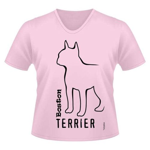 Boston Terrier Women's V Neck T-shirt Premium Cotton