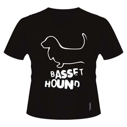 Basset Hound T-Shirts Women's V Neck Premium Cotton