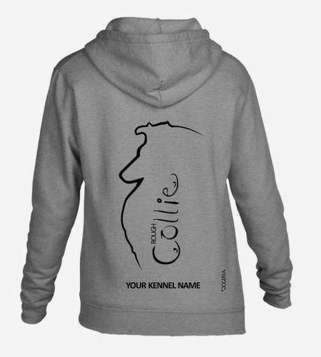 Collie - Rough, Dog Breed Hoodie Full Zipped Women's & Men's Styles Exclusive Dogeria Design