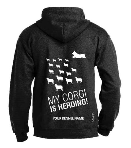 Corgi Herding Dog Breed Hoodies Women's & Men's Full Zipped Heavy Blend Exclusive Dogeria Design