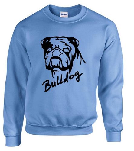Bulldog (Head) Dog Breed Sweatshirts Adult Heavy Cotton