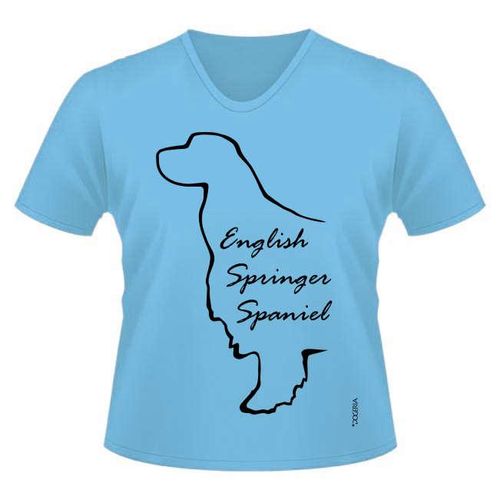 English Springer Spaniel T-Shirts Women's V Neck Premium Cotton