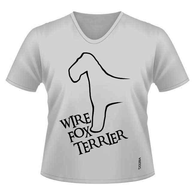 Wire Fox Terrier T-Shirts Women's V Neck Premium Cotton
