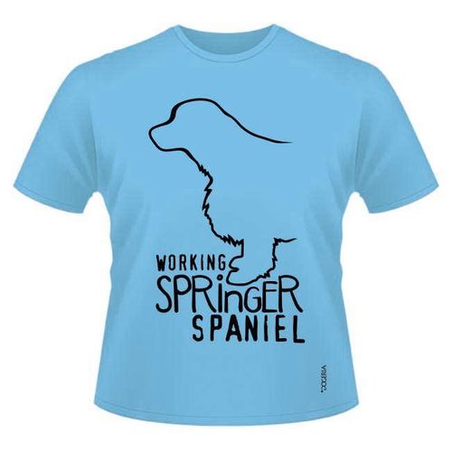 Working Springer Spaniel T-Shirts Roundneck Cotton