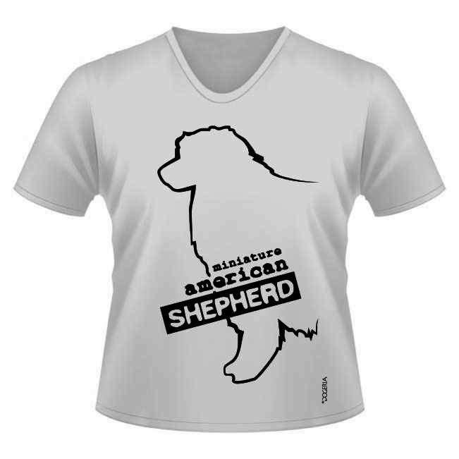 Miniature American Shepherd T-Shirts Women's V Neck Premium Cotton