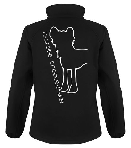 Chinese Crested Dog, Dog Breed Design Softshell Jacket Full Zipped Women's & Men's Styles