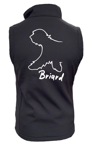 Briard Dog Breed Design Softshell Gilet Full Zipped Women's & Men's Styles