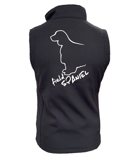 Field Spaniel Dog Breed Design Softshell Gilet Full Zipped Women's & Men's Styles