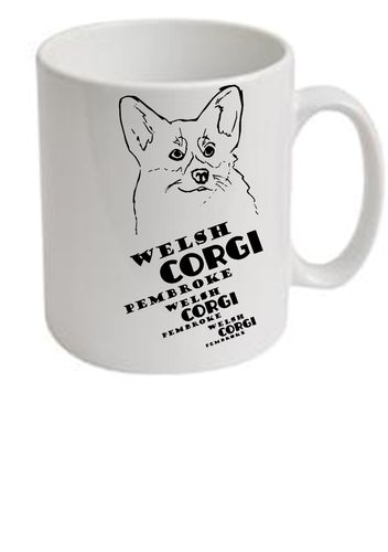 Corgi Welsh Pembroke (Face) Dog Breed Ceramic Mug Dogeria Design
