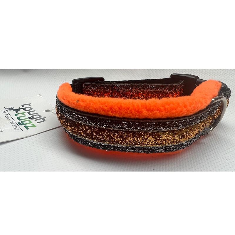 Orange Sparkly Fleece Adjustable Collar