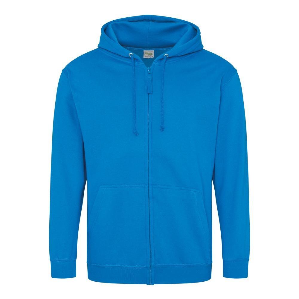 Plain Sapphire Blue Zipped Hoodie