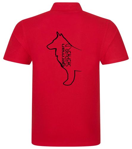 Unisex German Shepherd Polo Shirt Red (Black)