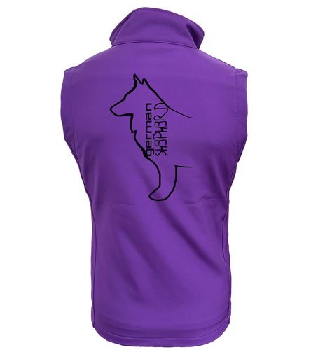 Female German Shepherd Softshell Gilet Purple (Black)