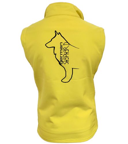 Unisex German Shepherd Softshell Gilet Yellow (Black)