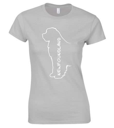 Female Newfoundland T-Shirt Heather Grey (White)