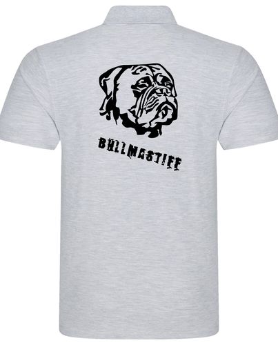 Unisex Bullmastiff (Head) Polo Shirt Heather Grey (Black)