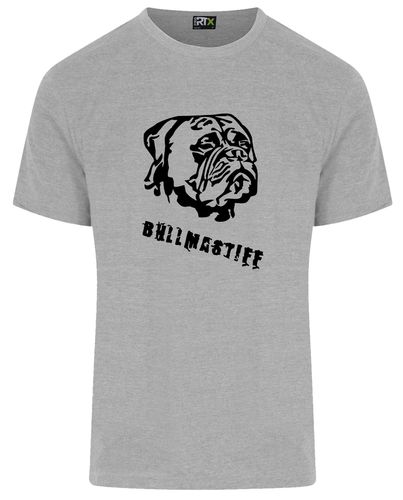 Unisex Bullmastiff T-Shirt Heather Grey (Black)