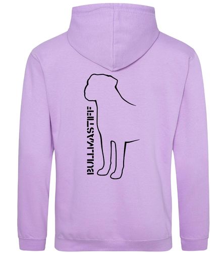 Unisex Bullmastiff (Standing) Pullover Hoodie Lavender (Black)