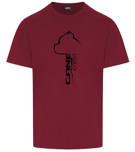 Unisex Cane Corso Roundneck T-Shirt Burgundy (Black)