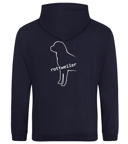 Unisex Rottweiler Pullover Hoodie French Navy (White)
