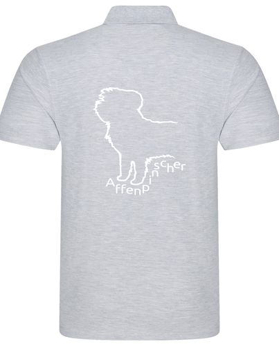 Unisex Affenpinscher Polo Shirt Heather Grey (White)