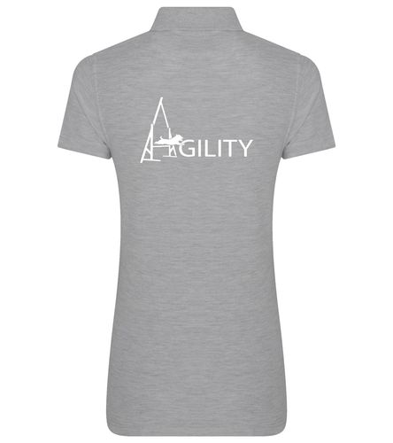 Female Agility Polo Shirt Heather Grey (White)