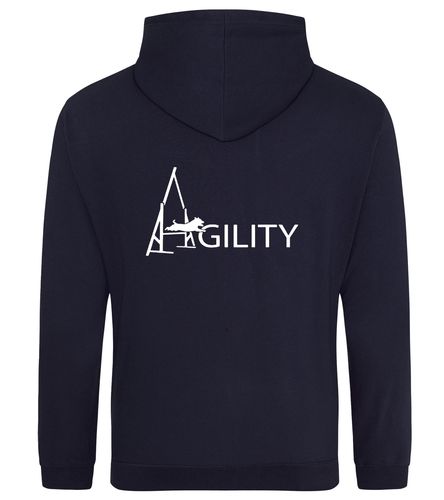 Unisex Agility Pullover Hoodie French Navy (White)