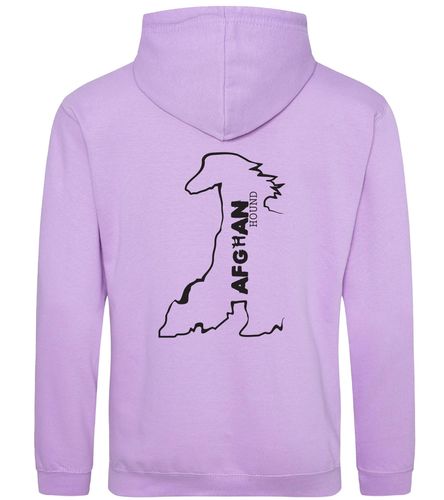 Unisex Afghan Hound Pullover Hoodie Lavender (Black)