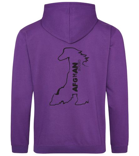 Unisex Afghan Hound Pullover Hoodie Purple (Black)
