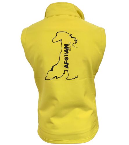Female Afghan Hound Softshell Jacket Yellow (Black)
