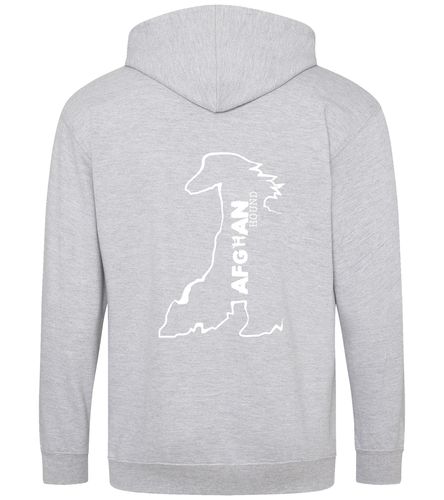 Unisex Afghan Hound Zipped Hoodie Heather Grey (White)