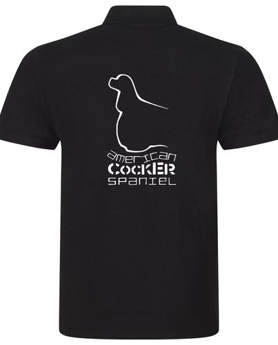 Unisex American Cocker Spaniel Polo Shirt Black (White)