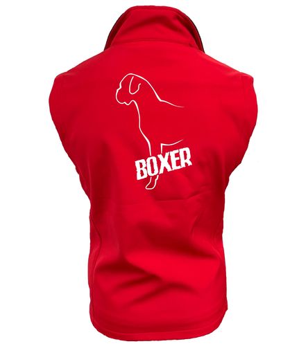 Female Boxer Ear Drop Softshell Gilet Red (White)