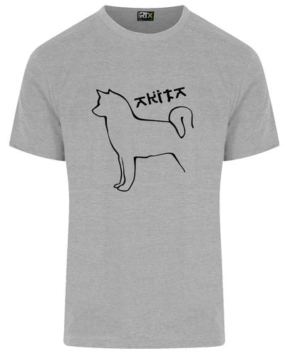 Unisex Akita Roundneck T-Shirt Heather Grey (Black)