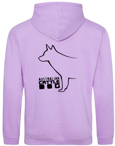 Unisex Australian Cattle Dog Pullover Hoodie Lavender (Black)