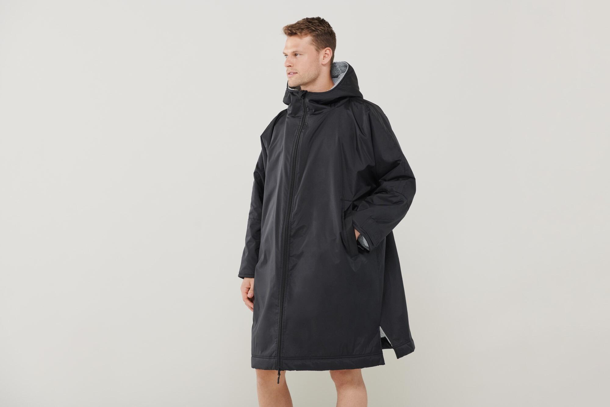 Navy Blue All Weather Waterproof Hooded Robe