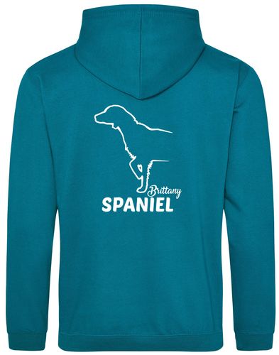 Unisex Brittany Spaniel Pullover Hoodie Jade (White)