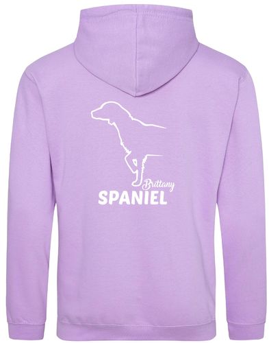 Unisex Brittany Spaniel Pullover Hoodie Lavender (White)
