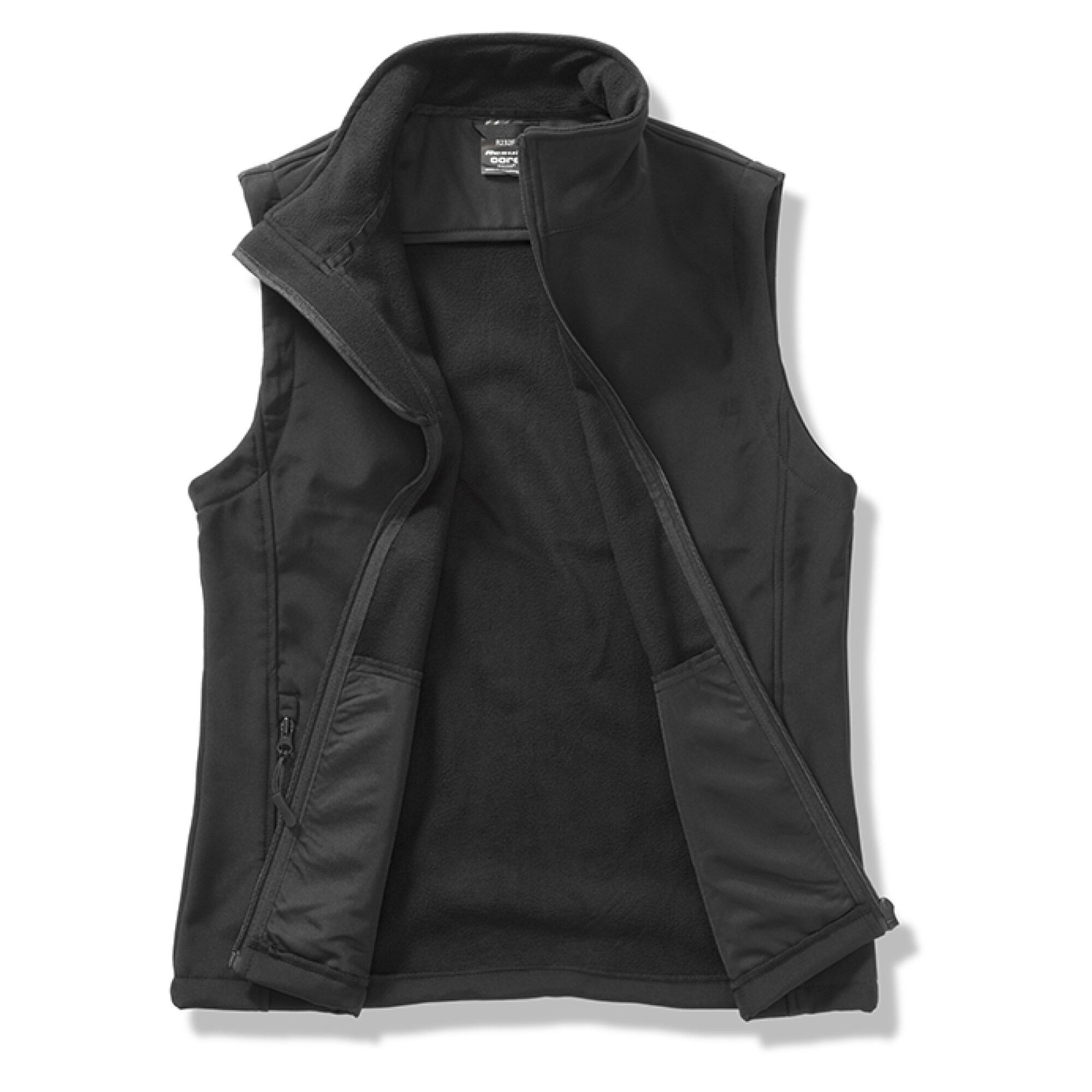 Unisex Brittany Spaniel Softshell Gilet Black Open