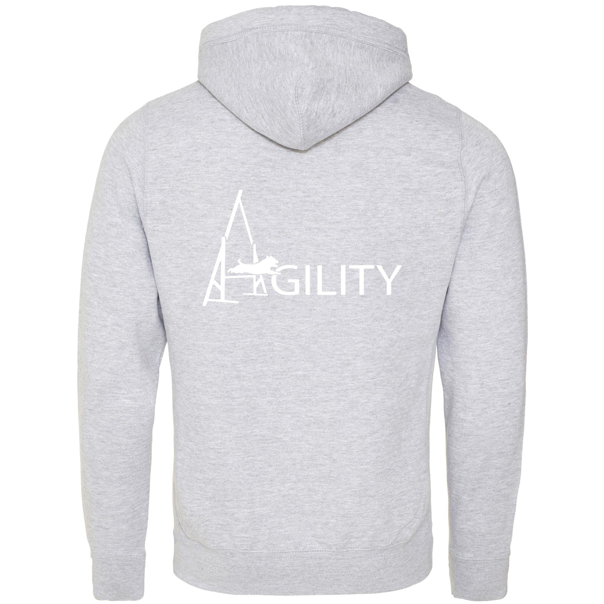 Heather Grey Cross Neck Hoodies with "Agility A Frame" White Print - Agility Lifestyle Collection