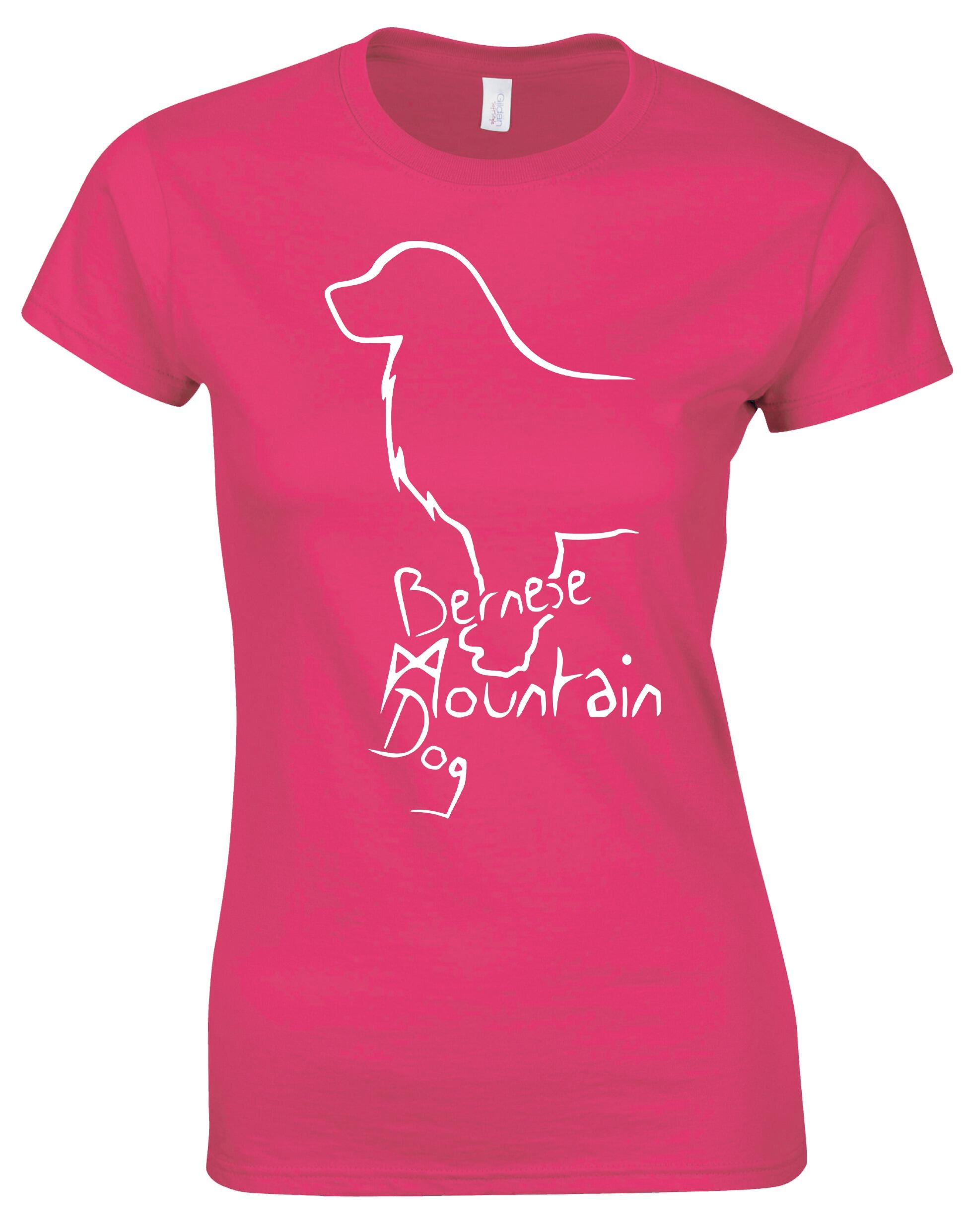 Female Roundneck T-shirt with Bernese Mountain Dog Breed Design – Style for Every Dog Lover