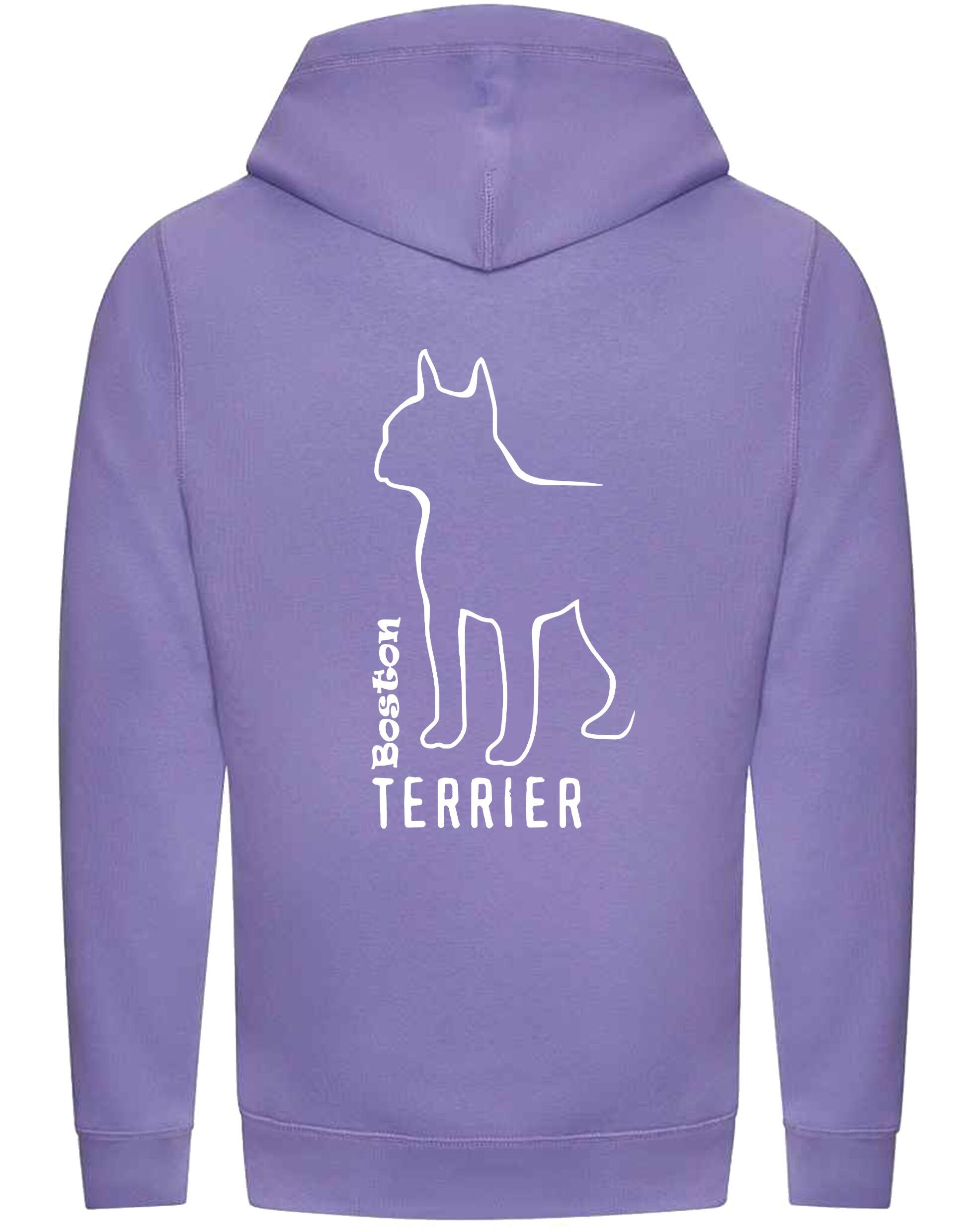 Unisex Crossneck Pullover Hoodie with Boston Terrier Dog Breed Design