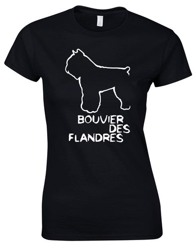 Female Roundneck T-shirt with Bouvier des Flandres Dog Breed Design – Stylish Comfort for Every Dog Lover