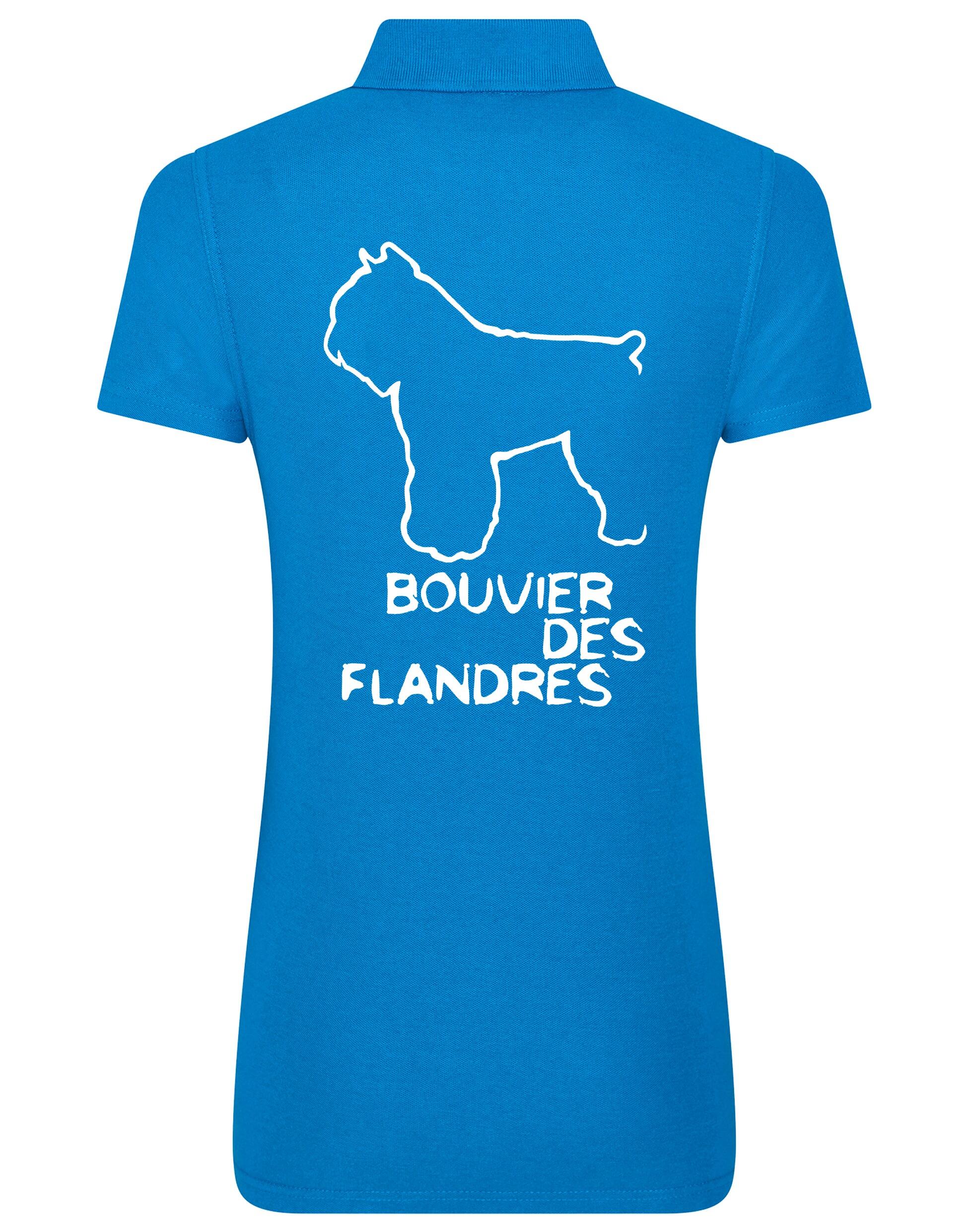 Women’s Cotton Polo with Bouvier des Flandres Dog Breed Design – For Bouvier des Flandres Enthusiasts