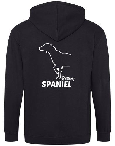 Brittany Spaniel Dog Breed Design Zipped Hoodie – Style and Comfort for Dog Lovers