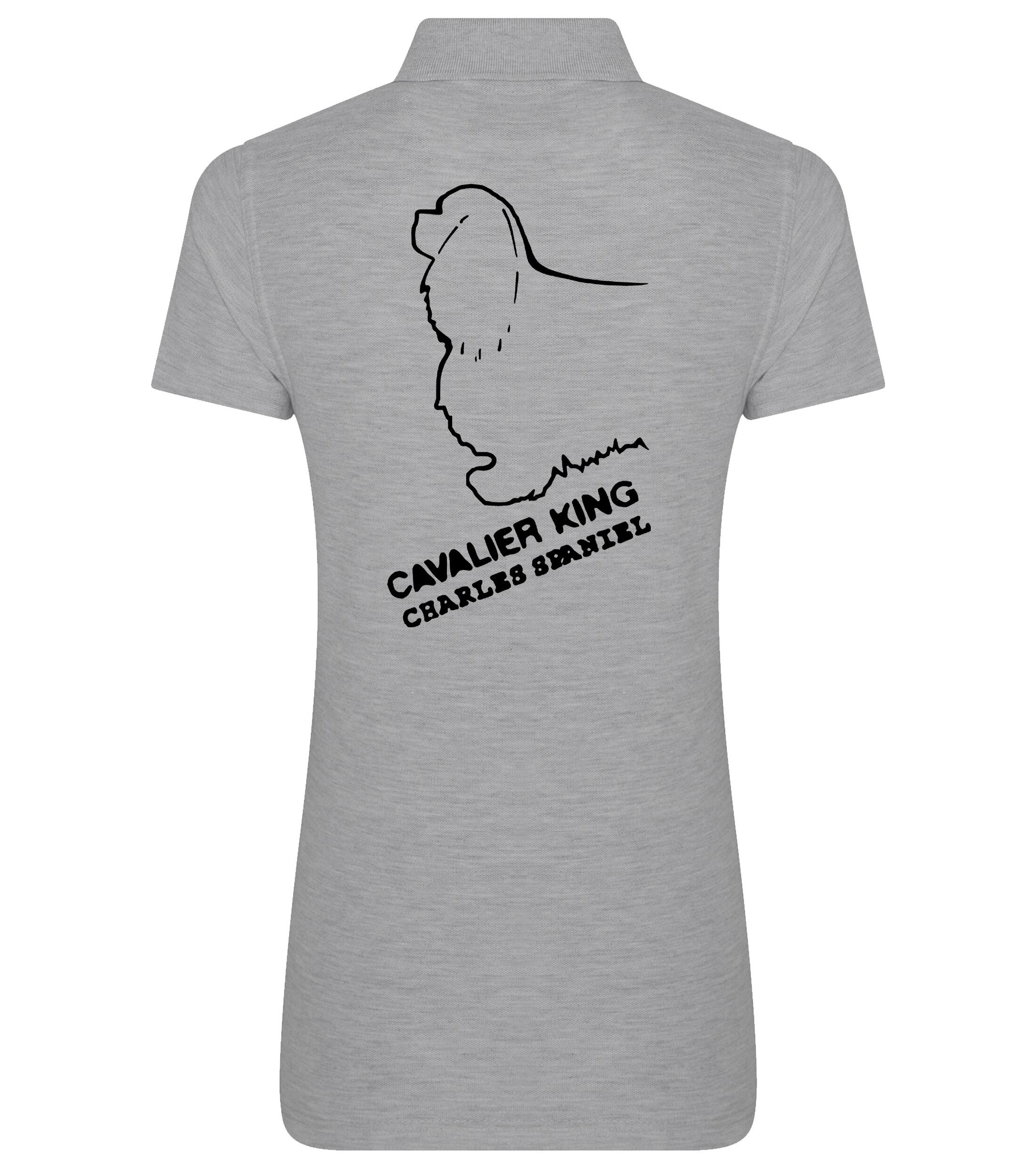 Women’s Cotton Polo with Cavalier King Charles Spaniel Dog Breed Design – A Must for Cavalier Enthusiasts