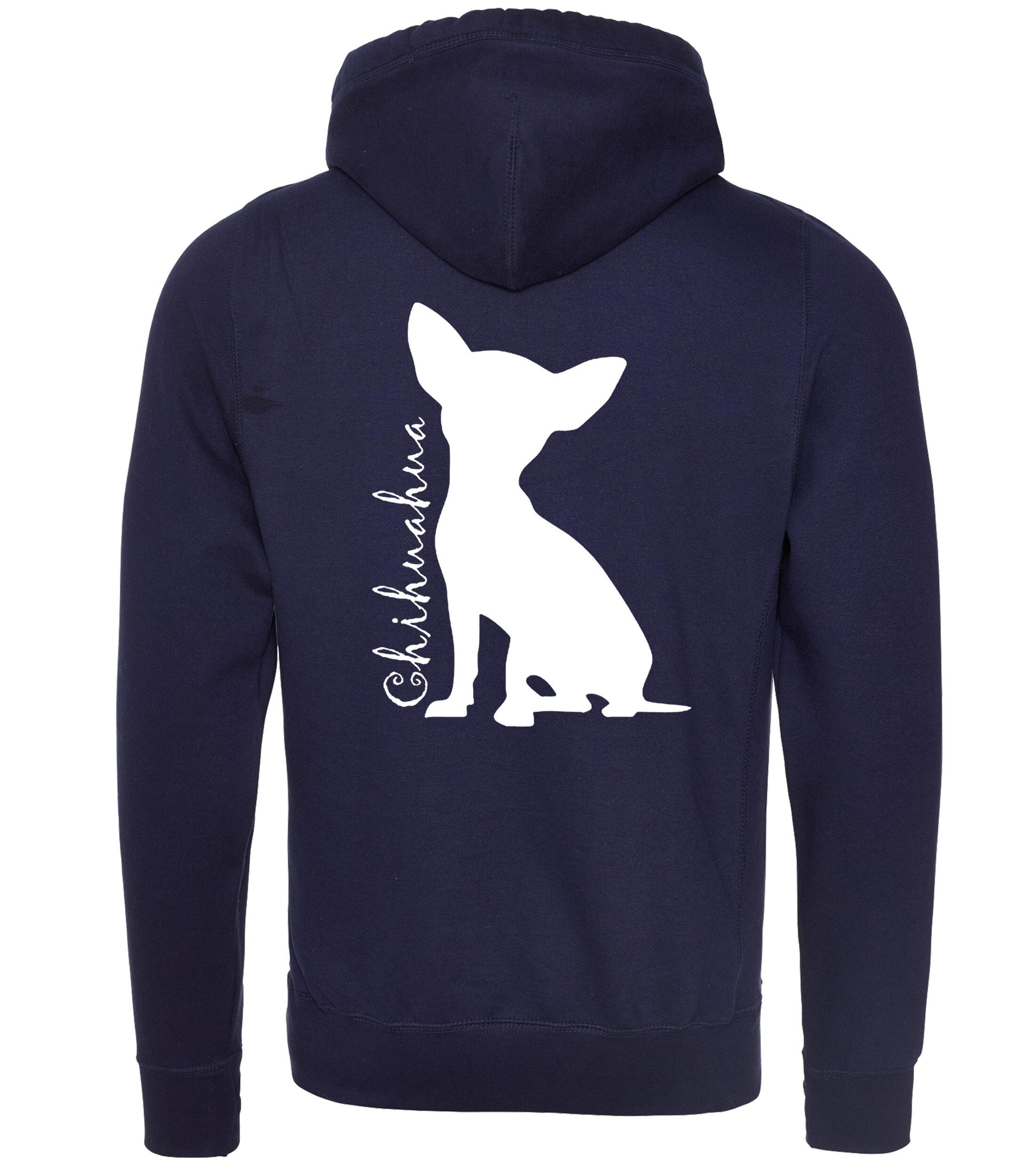 Unisex Crossneck Pullover Hoodie with Chihuahua Silhouette Design – A Must-Have for Chihuahua Lovers