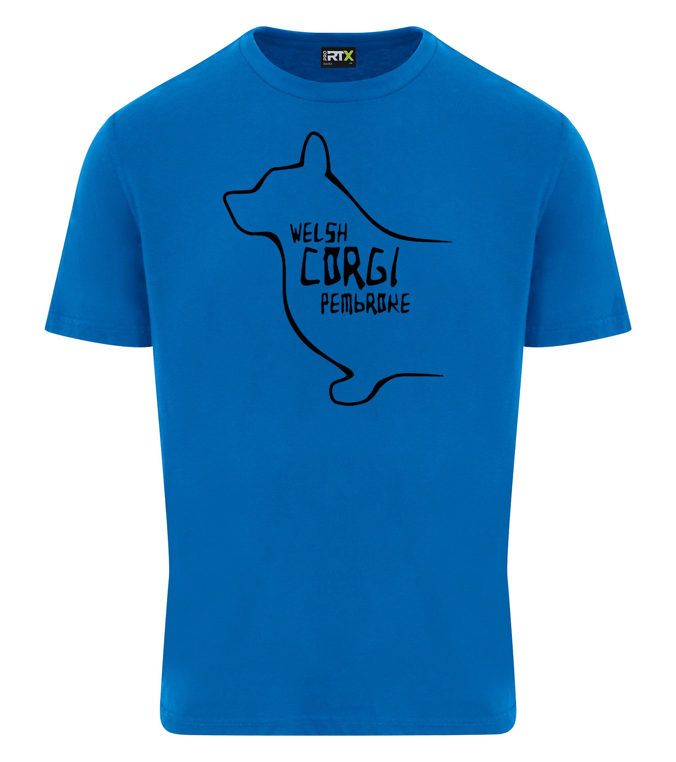 Unisex Roundneck T-shirt with Corgi Pembroke (Welsh) Dog Breed Design – Style for Corgi Enthusiasts